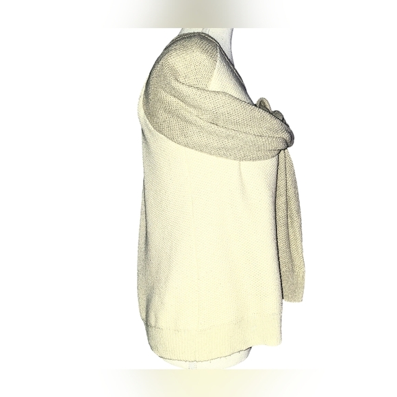 Madewell Colorblock Waffle Knit Cross-Back Sweater Heather Moonstone Sz XS - Picture 10 of 16